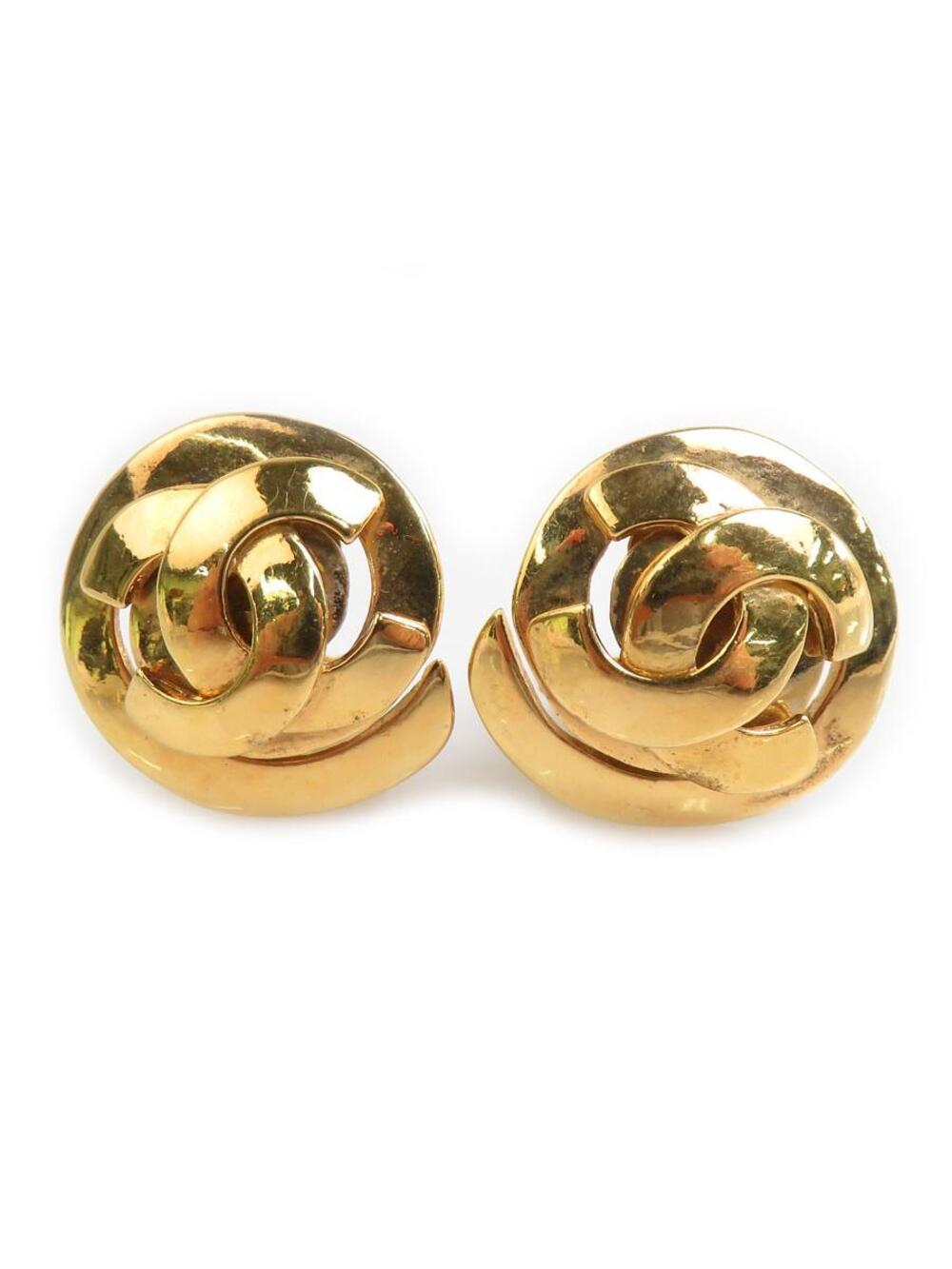 Auth Chanel Vintage Cc Logo Clip On #303013C34B